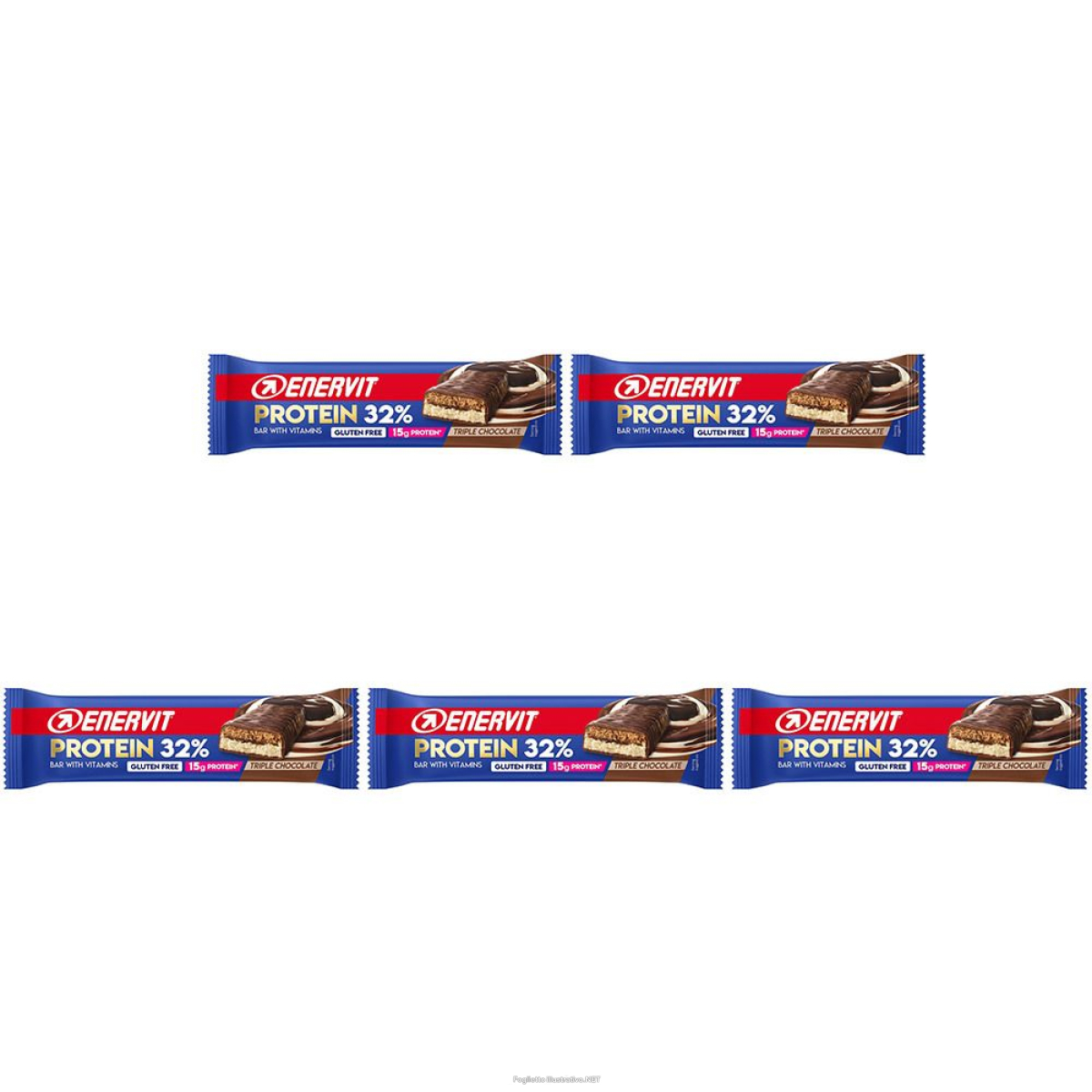 Acquista Online enervit protein bar 32% - triple chocolate set da 5 5x47 g e Cerca l'offerta più bassa