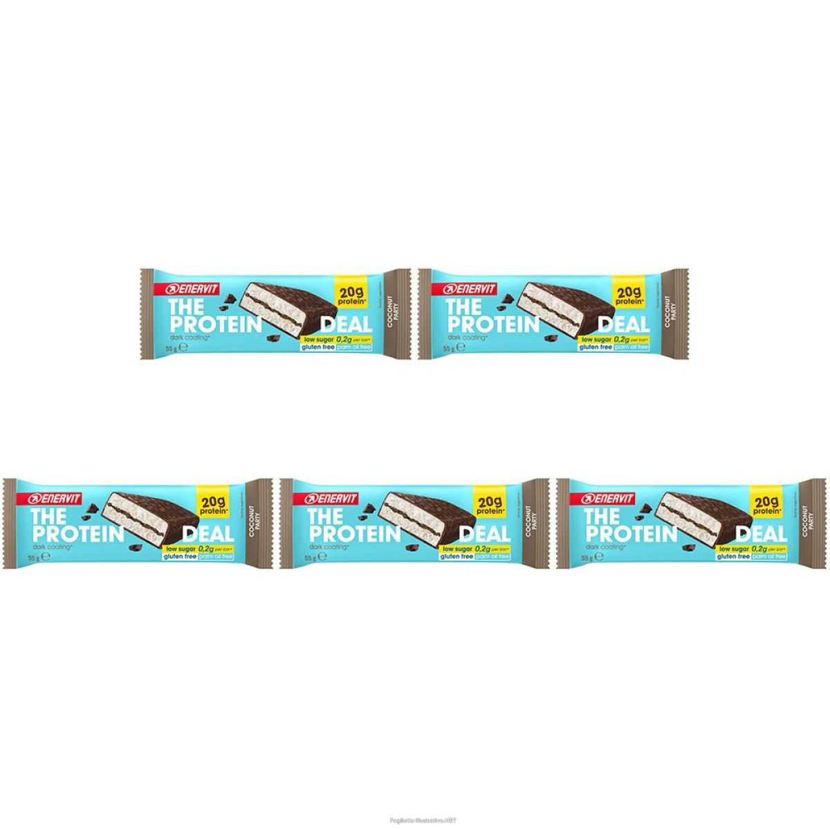 Acquista Online enervit® the protein deal bar coconut party set da 5 5x55 g e Cerca l'offerta più bassa