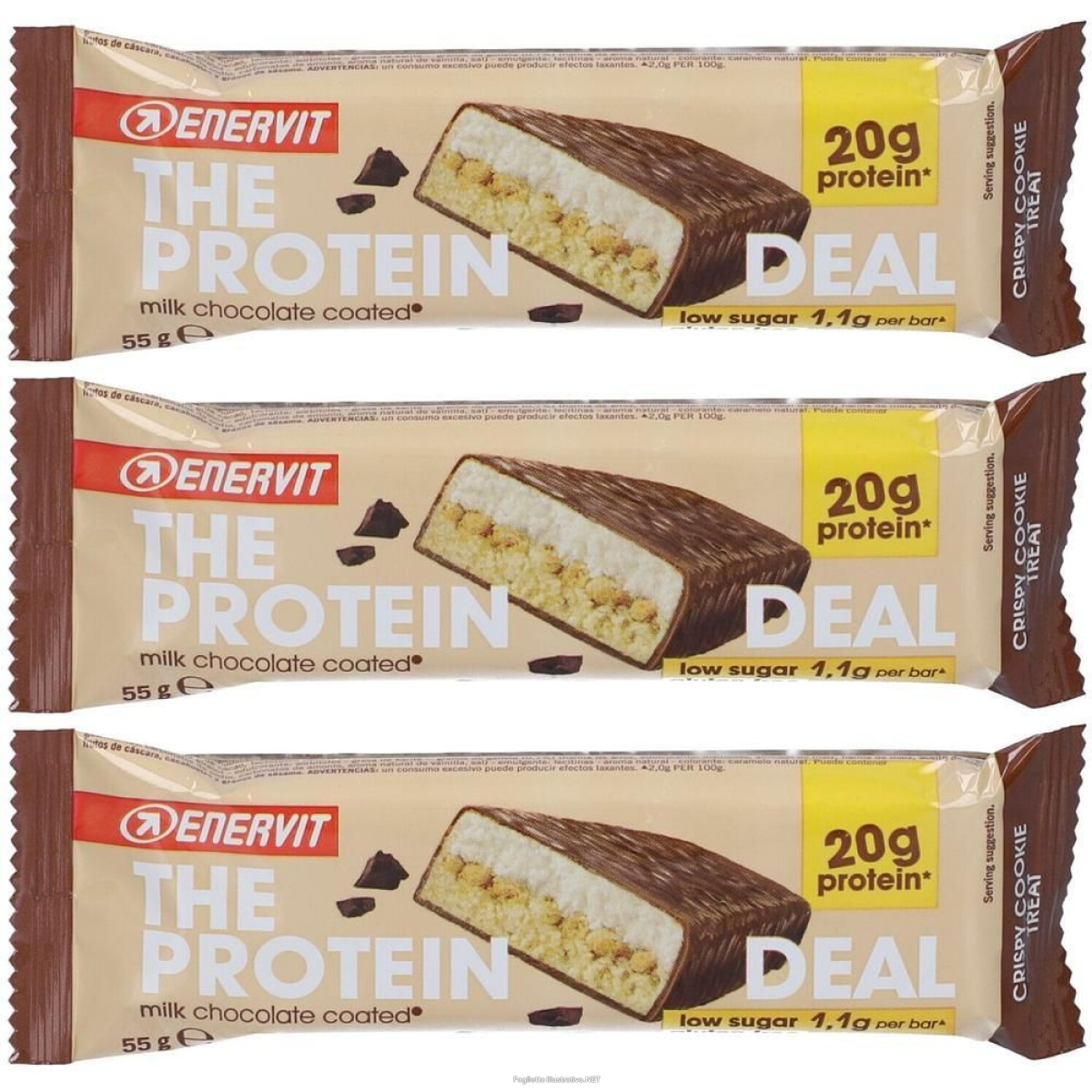 Acquista Online enervit® the protein deal bar crispy cookie treat 3x55 g e Cerca l'offerta più bassa