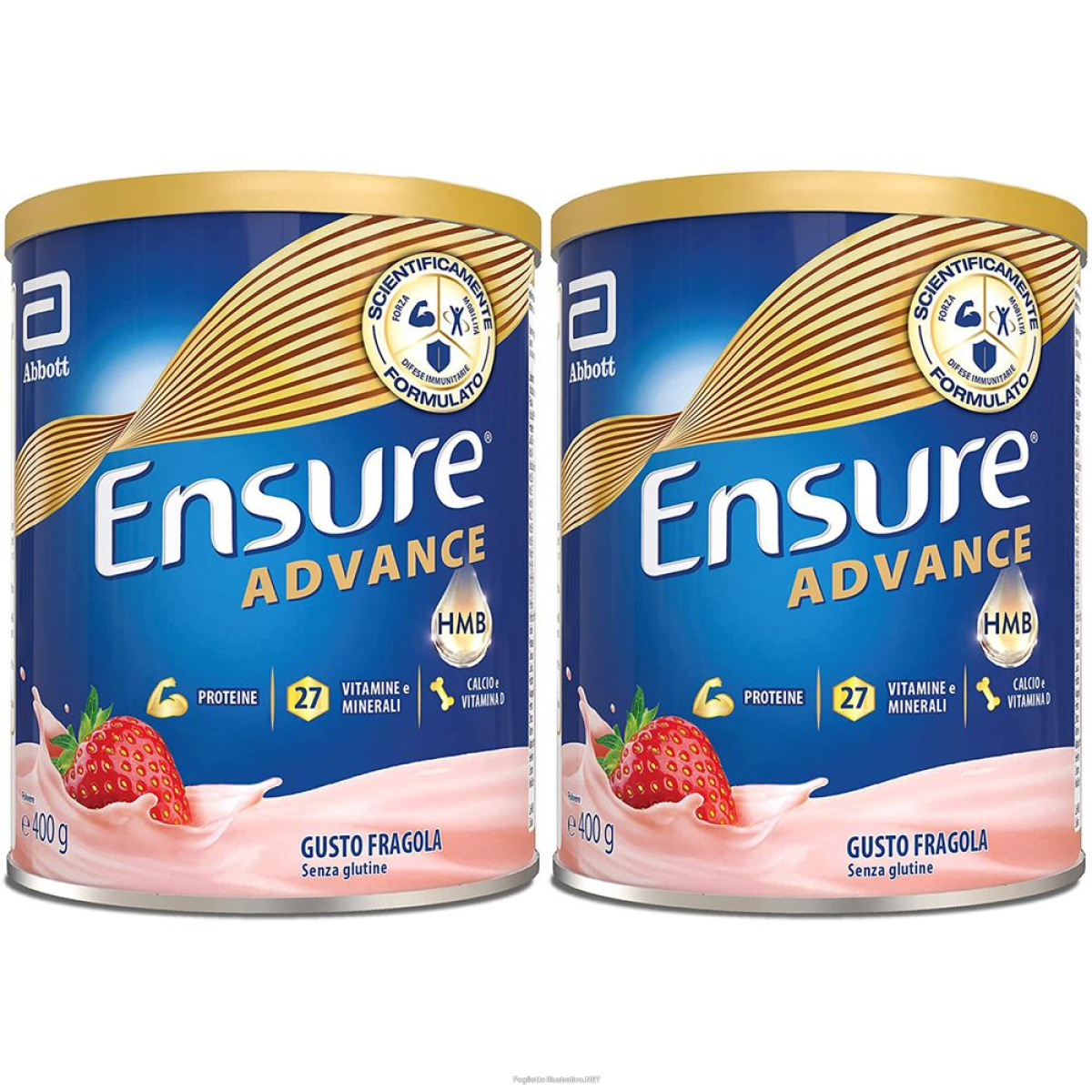 Acquista Online ensure advance formula nutrivigor in polvere fragola set da 2 2x400 g e Cerca l'offerta più bassa
