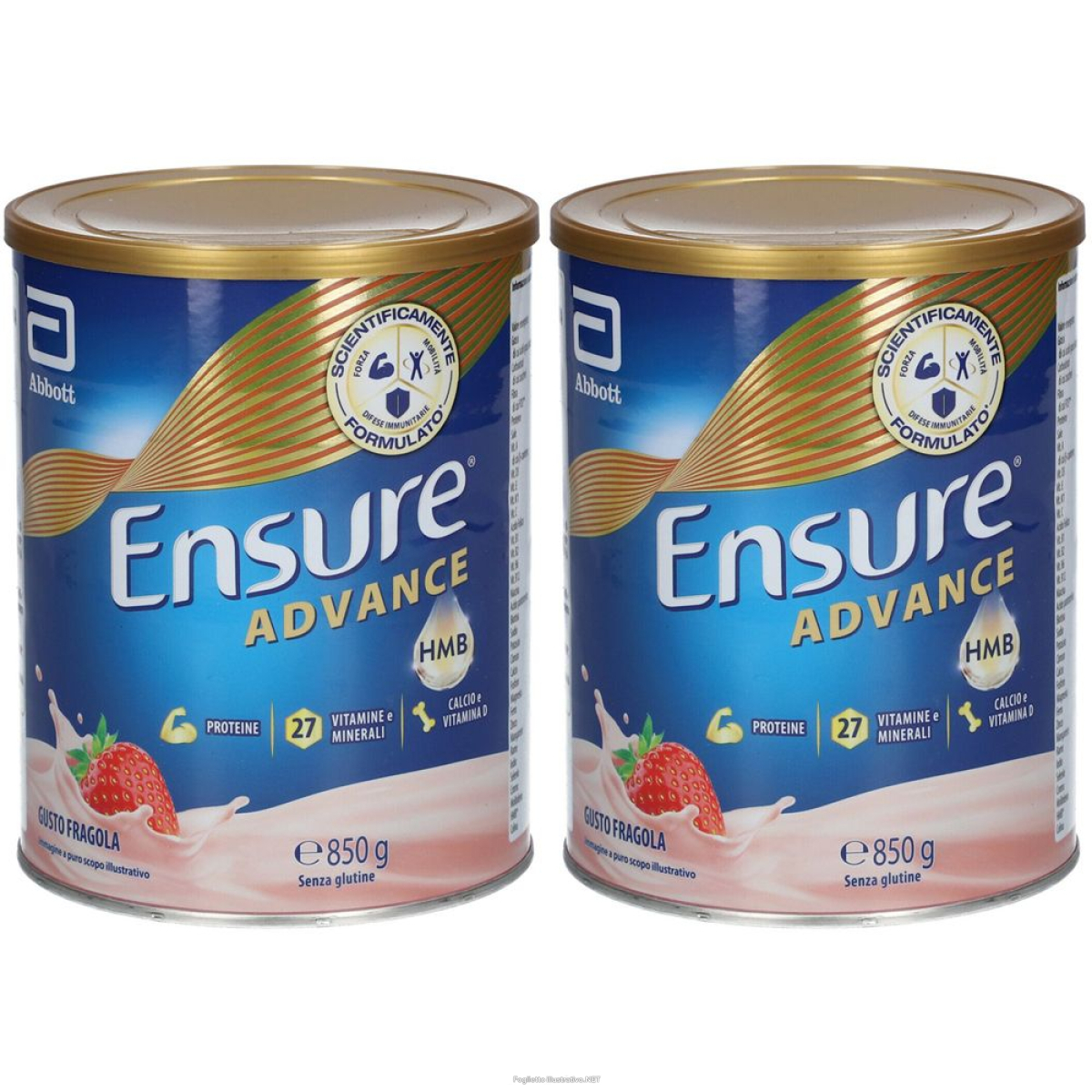 Acquista Online ensure advance formula nutrivigor in polvere fragola set da 2 2x850 g e Cerca l'offerta più bassa