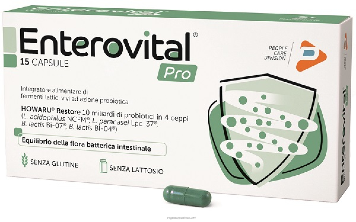 Acquista Online enterovital pro integratore di fermenti lattici vivi ad azione probiotica 15 capsule e Cerca l'offerta più bassa