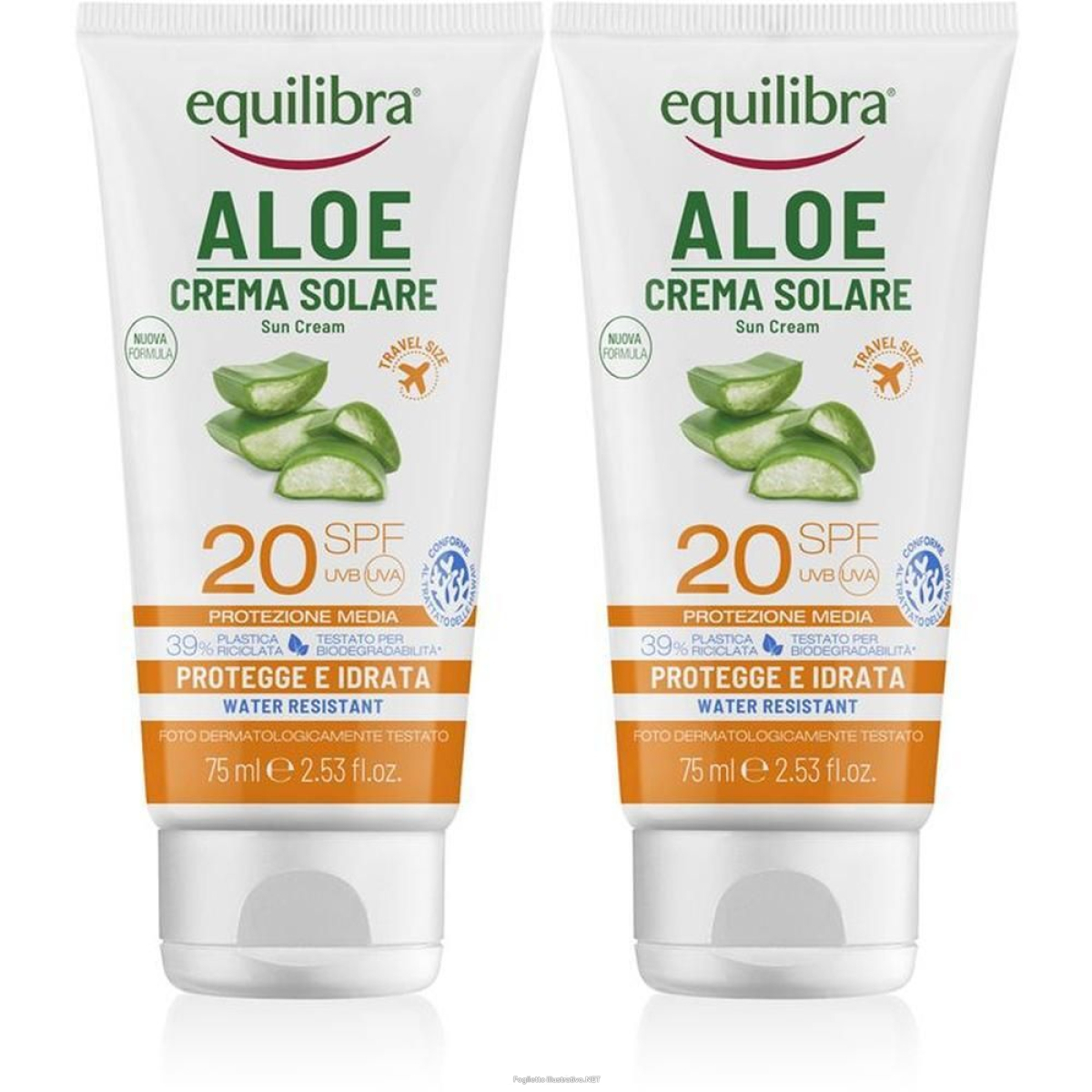 Acquista Online equilibra® aloe crema solare spf 20 minitaglia 2x75 ml e Cerca l'offerta più bassa