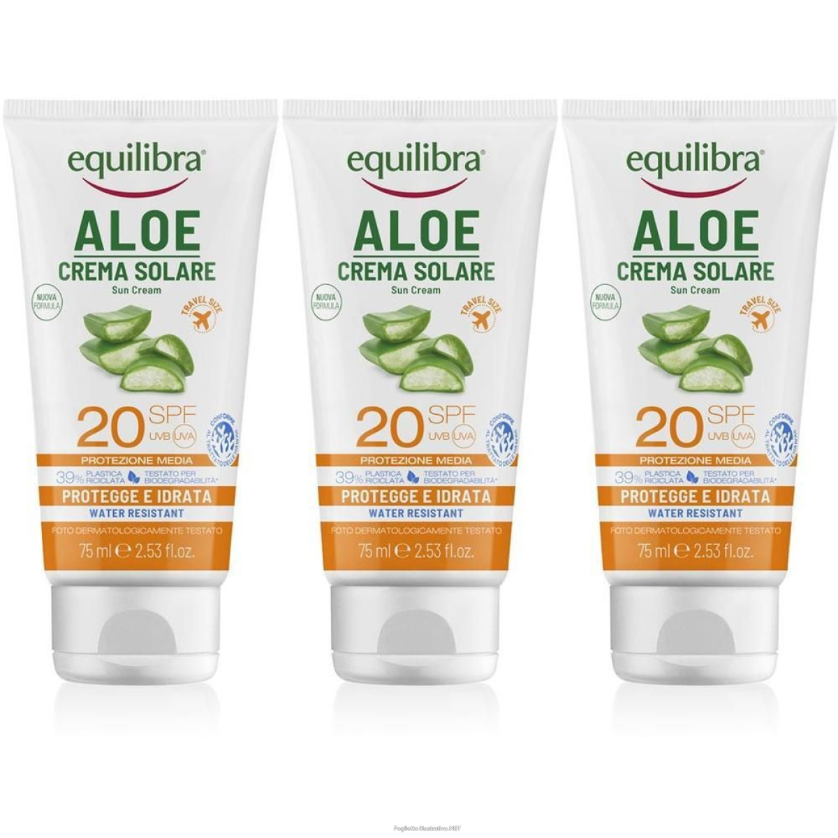 Acquista Online equilibra® aloe crema solare spf 20 minitaglia 3x75 ml e Cerca l'offerta più bassa