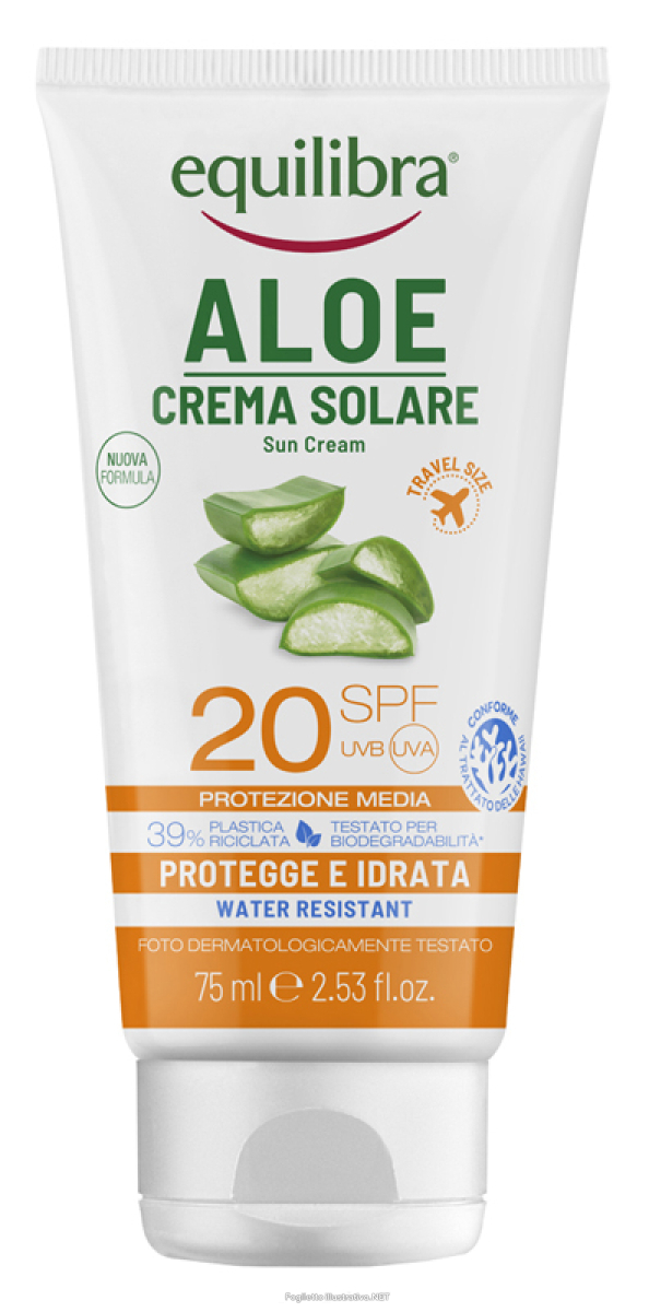 Acquista Online equilibra aloe crema solare spf 20 minitaglia 75 ml e Cerca l'offerta più bassa