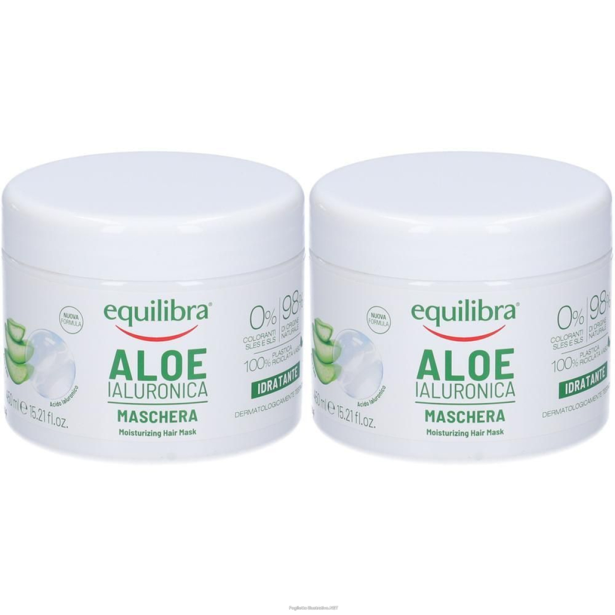 Acquista Online equilibra aloe ialuronica maschera capelli 2x450 ml e Cerca l'offerta più bassa