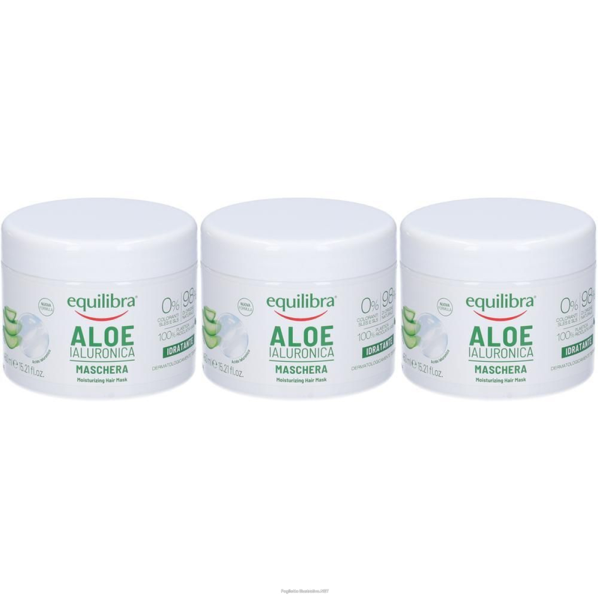Acquista Online equilibra aloe ialuronica maschera capelli 3x450 ml e Cerca l'offerta più bassa