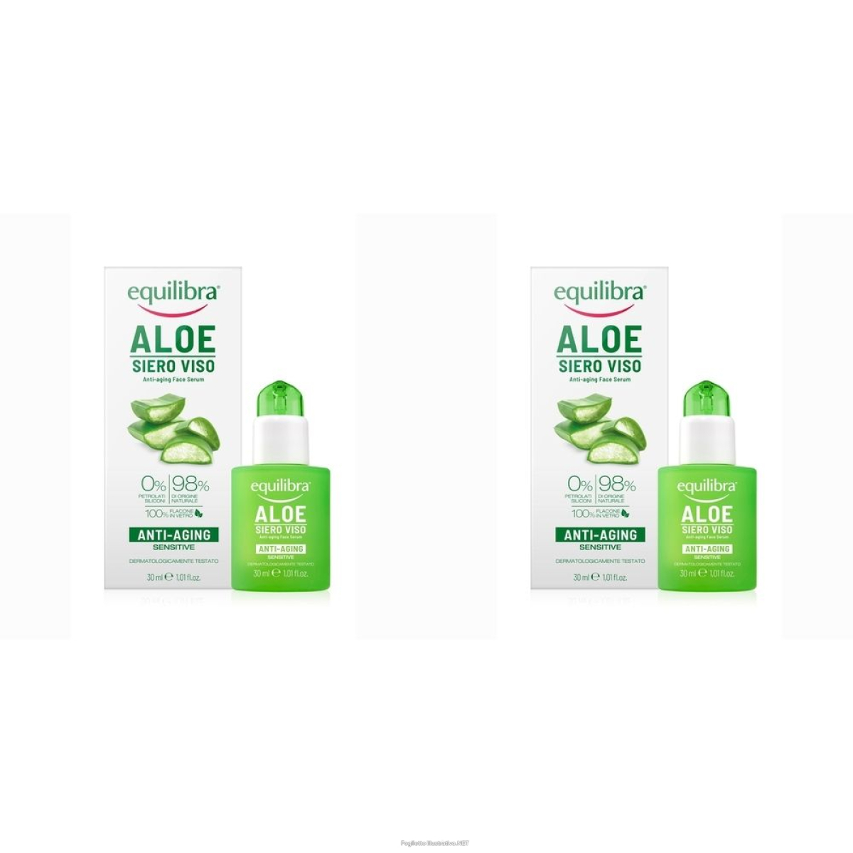 Acquista Online Equilibra Aloe Siero Viso Anti-Aging Set da 2 2x30 ml e Cerca l'offerta più bassa