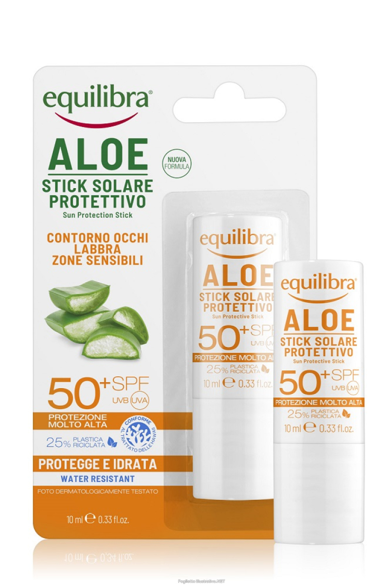 Acquista Online equilibra aloe stick solare protettivo spf50+ contorno occhi labbra 10ml e Cerca l'offerta più bassa