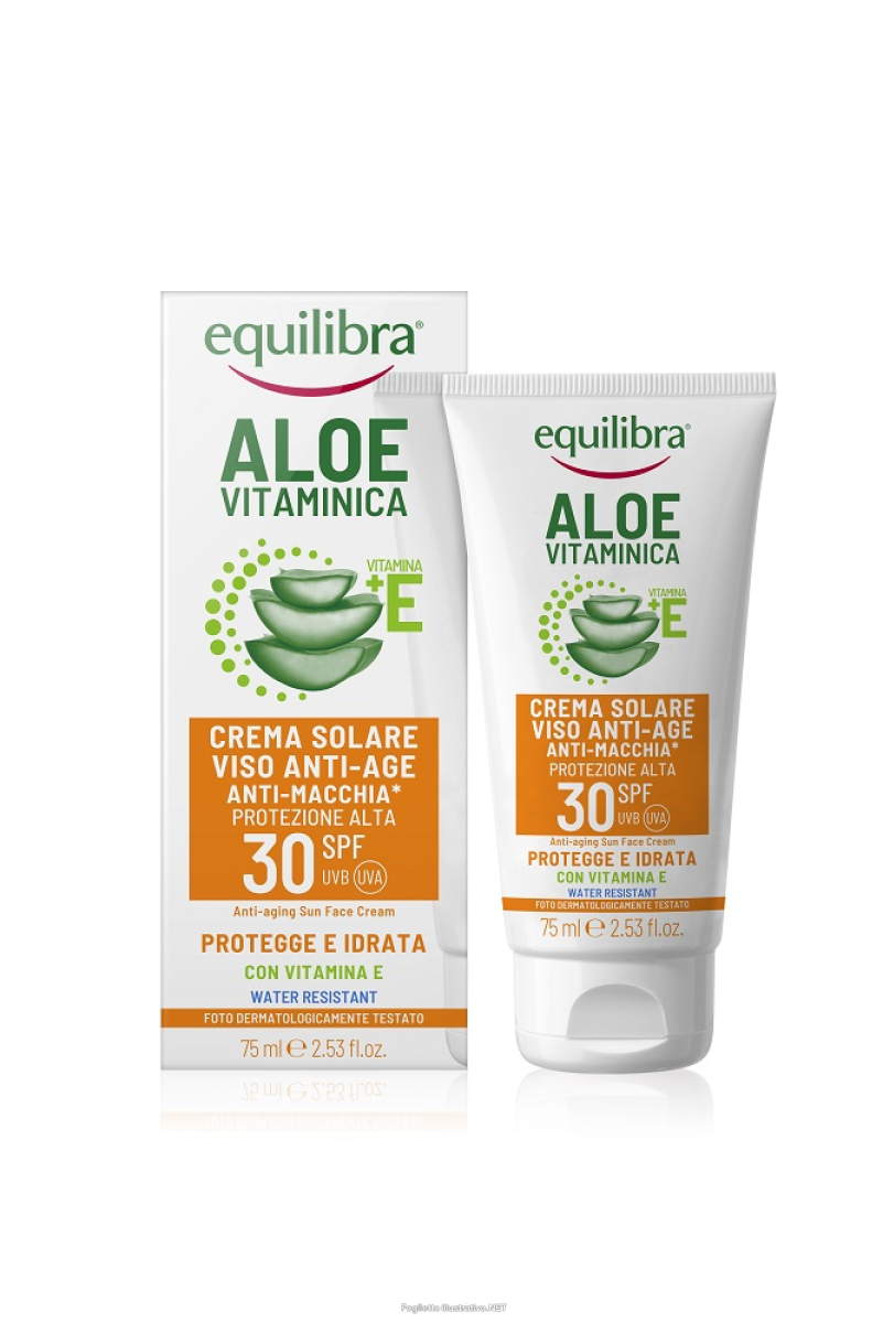 Acquista Online equilibra aloe vitaminica + vitamina e spf 30+ crema solare viso anti-age anti-macchia 75ml e Cerca l'offerta più bassa