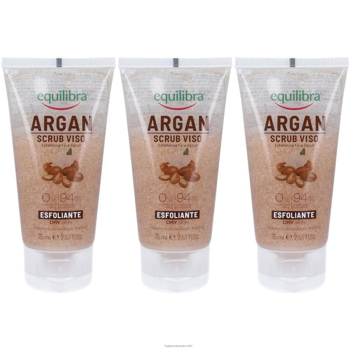 Acquista Online equilibra® argan scrub viso 3x75 ml e Cerca l'offerta più bassa