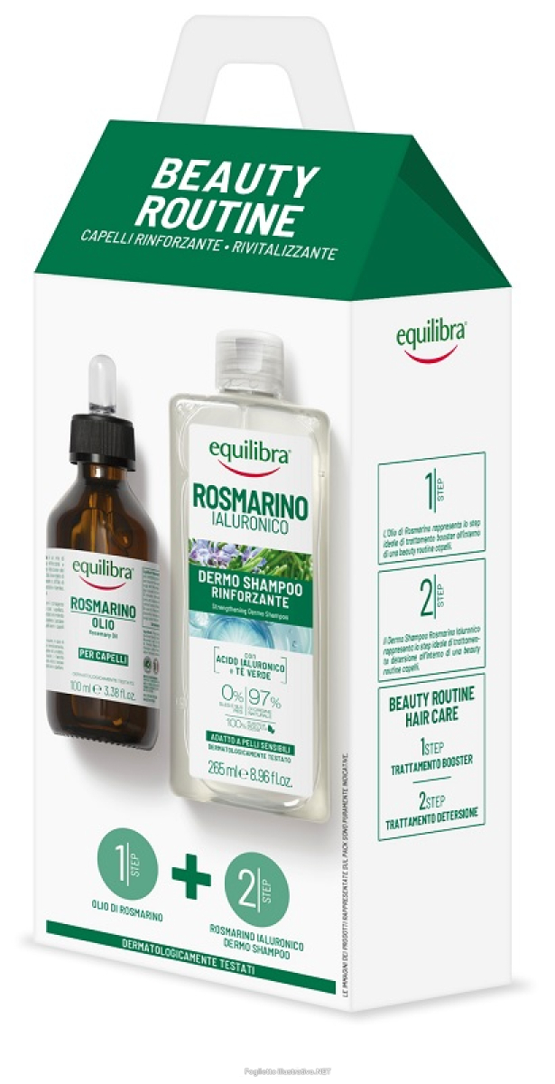 Acquista Online equilibra beauty routine capelli rinforzante cofanetto con olio per capelli 100ml + shampoo rinforzante 265ml e Cerca l'offerta più bassa