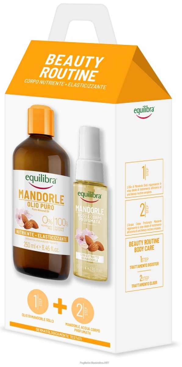 Acquista Online equilibra beauty routine corpo nutriente elasticizzante con olio puro di mandorle 250ml + acqua corpo profumata 50ml e Cerca l'offerta più bassa
