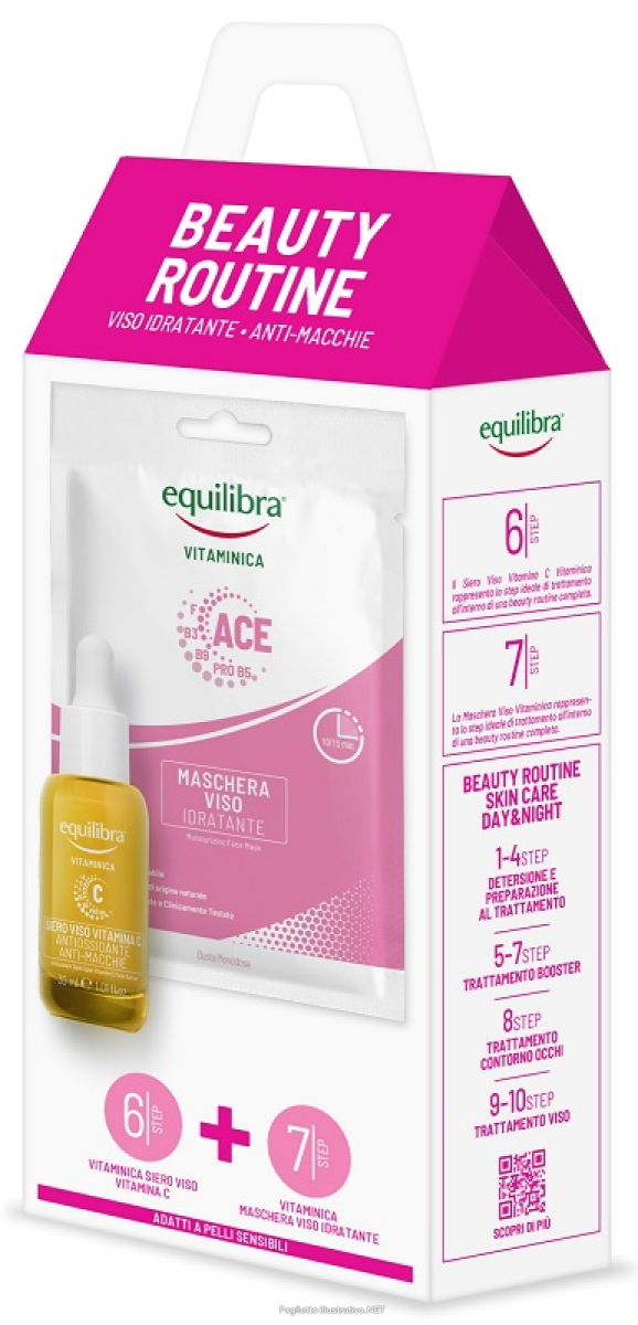 Acquista Online equilibra beauty routine viso idratante anti-macchie cofanetto con siero viso 30ml + maschera viso 1 bustina e Cerca l'offerta più bassa