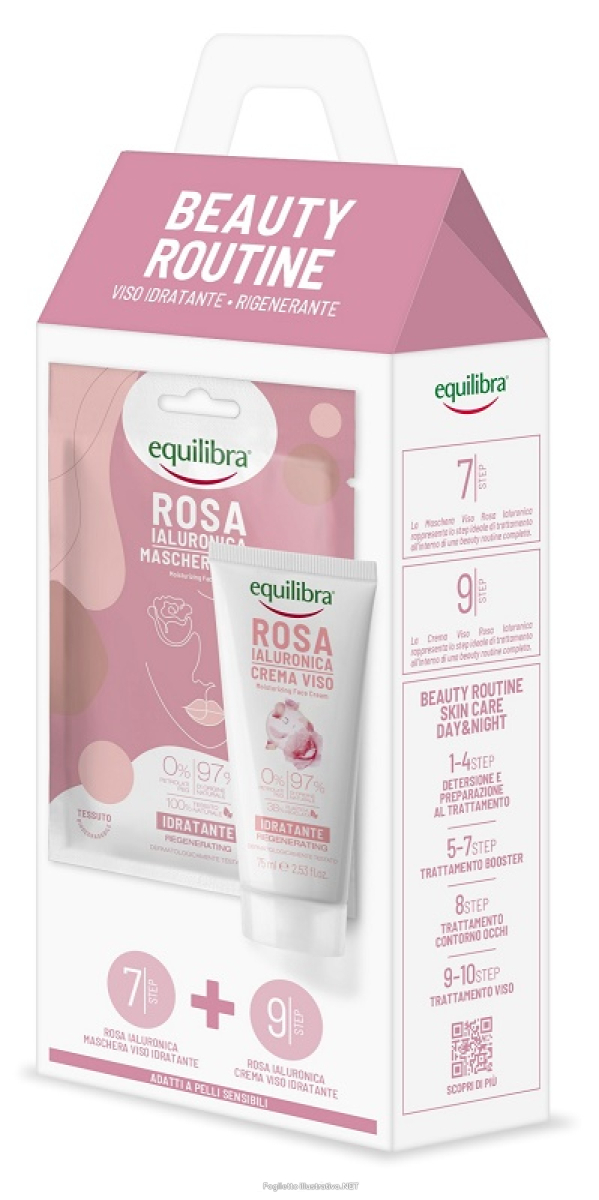Acquista Online equilibra beauty routine viso idratante rigenerante cofanetto con maschera viso idratante 1 pezzo + crema viso idratante 75ml e Cerca l'offerta più bassa