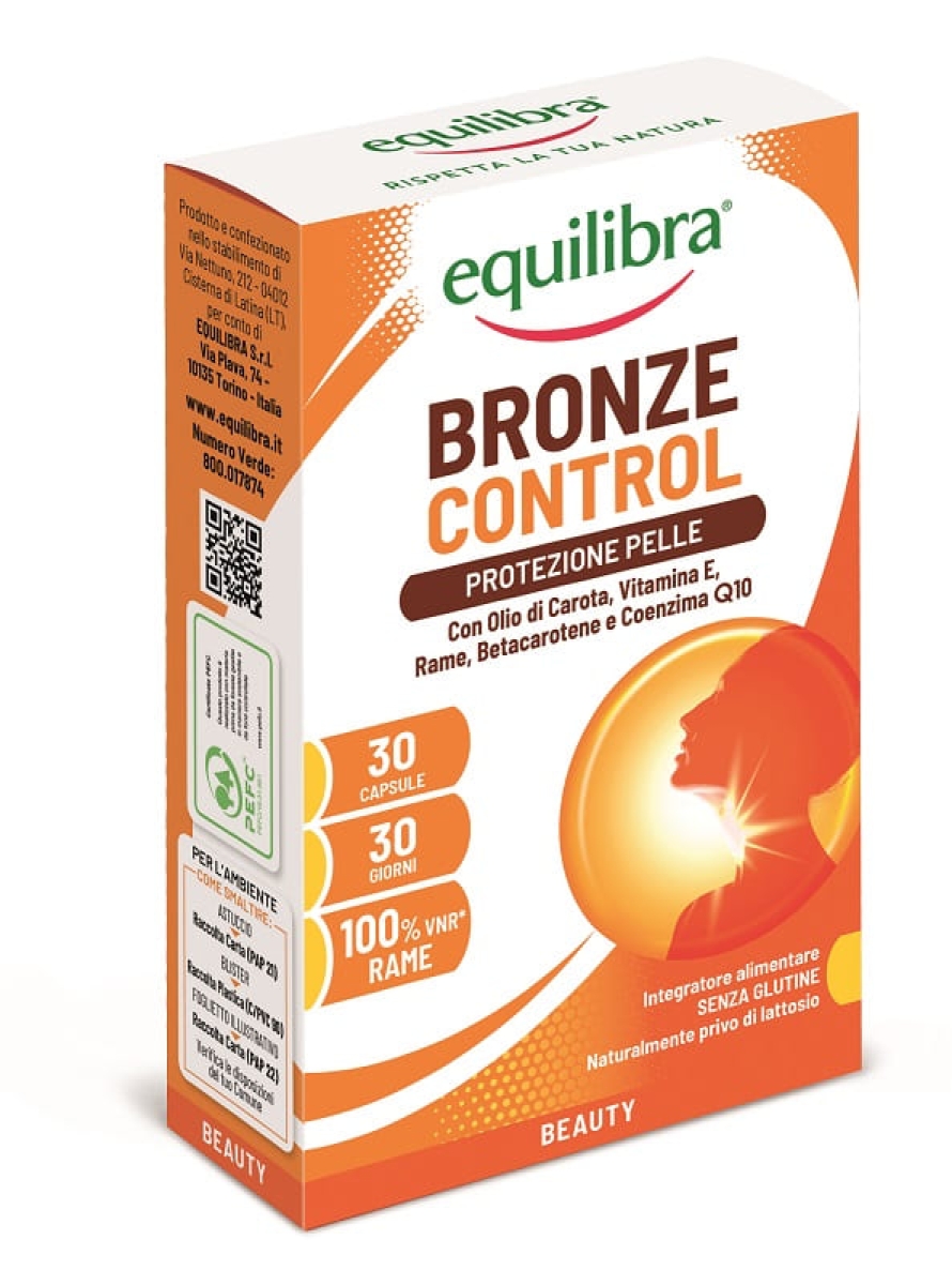 Acquista Online Equilibra bronze control integratore per la protezione della pelle 30 capsule e Cerca l'offerta più bassa