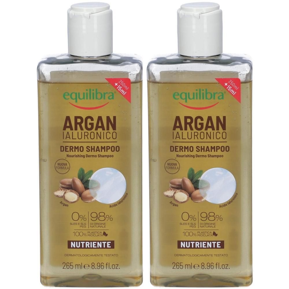 Acquista Online Equilibra capelli argan dermo shampoo idratante 2x265 ml e Cerca l'offerta più bassa
