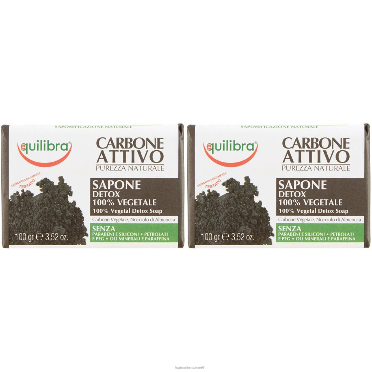 Acquista Online equilibra® carbone attivo sapone detox set da 2 2x100 g e Cerca l'offerta più bassa