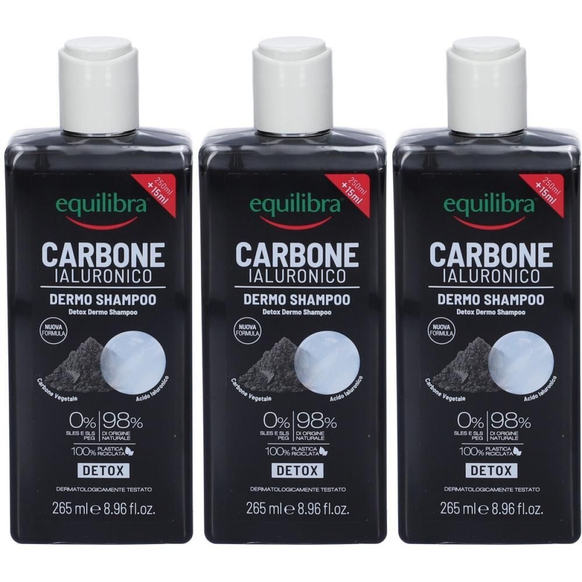 Acquista Online equilibra® carbone ialuronico dermo shampoo 3x265 ml e Cerca l'offerta più bassa