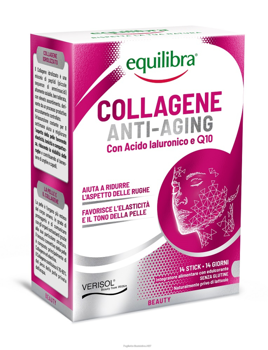 Acquista Online equilibra collagene anti-aging con acido ialuronico e q10 integratore per ridurre l'aspetto delle rughe e il tono della pelle 14 stick e Cerca l'offerta più bassa