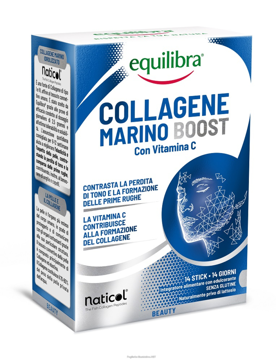 Acquista Online equilibra collagene marino integratore per il mantenimento del tono e l'elasticità della pelle 14 stick e Cerca l'offerta più bassa