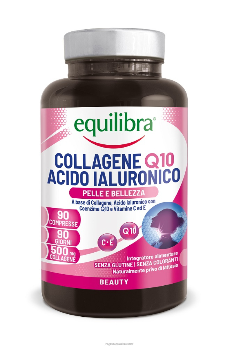Acquista Online equilibra collagene q10 acido ialuronico integratore per il benessere e bellezza della pelle 90 compresse e Cerca l'offerta più bassa