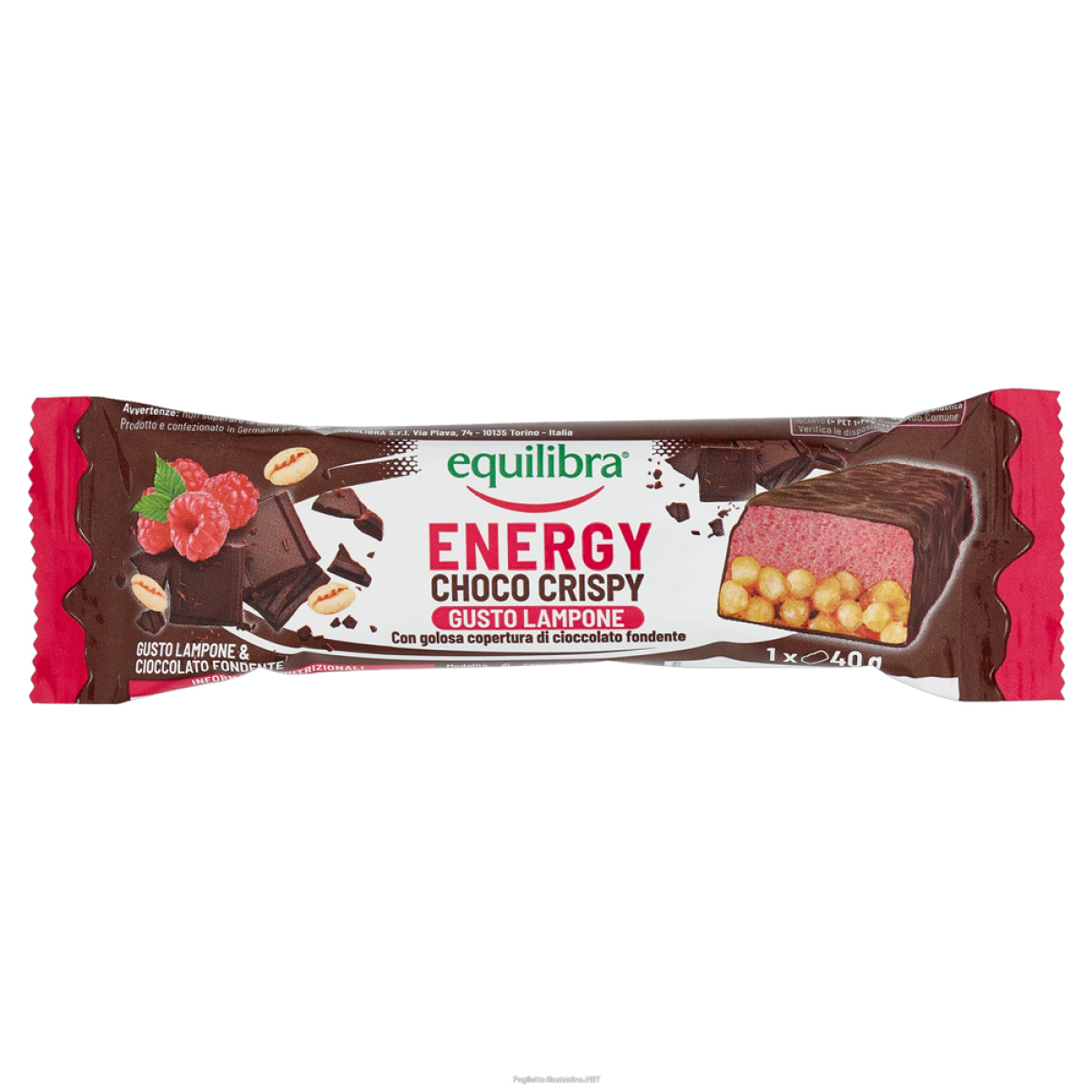 Acquista Online equilibra energy choco crispy barretta energetica gusto lampone e cioccolato fondente 40 grammi e Cerca l'offerta più bassa
