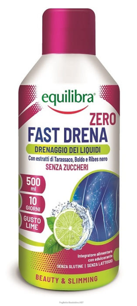 Acquista Online equilibra fast drena zero integratore per il drenaggio dei liquidi gusto lime 500ml e Cerca l'offerta più bassa