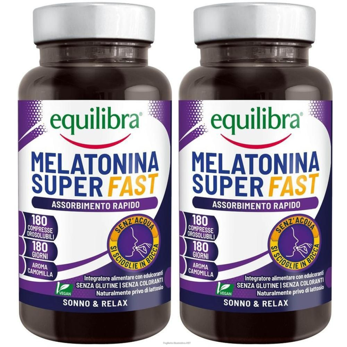 Acquista Online equilibra melatonina super fast 180 compresse 2x57,6 g e Cerca l'offerta più bassa