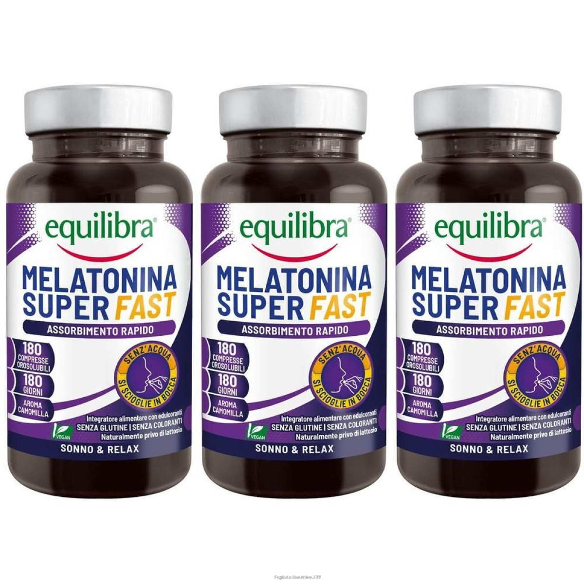 Acquista Online equilibra melatonina super fast 180 compresse 3x57,6 g e Cerca l'offerta più bassa