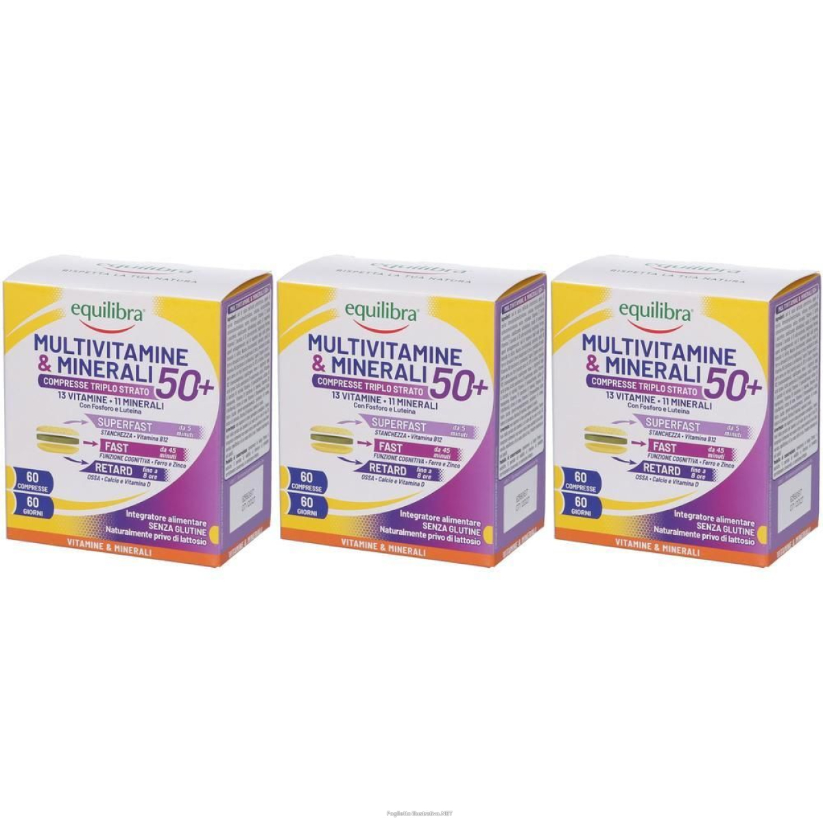 Acquista Online equilibra multivitamine & minerali 50+ comrpesse triplo strato bipack e Cerca l'offerta più bassa