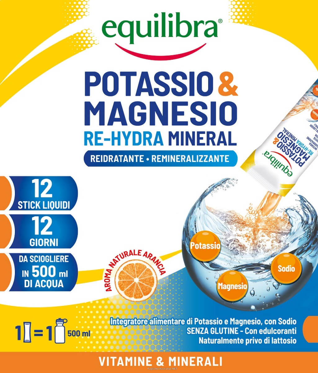 Acquista Online equilibra potassio & magnesio re-hydra mineral reidratante remineralizzante 12 stick liquidi e Cerca l'offerta più bassa