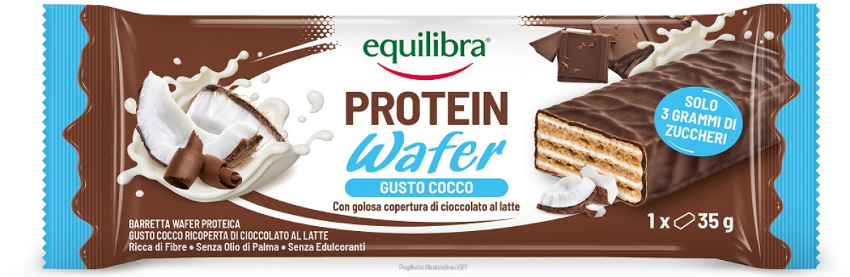 Acquista Online equilibra protein wafer gusto cocco con golosa copertura di cioccolato a latte 35 grammi e Cerca l'offerta più bassa