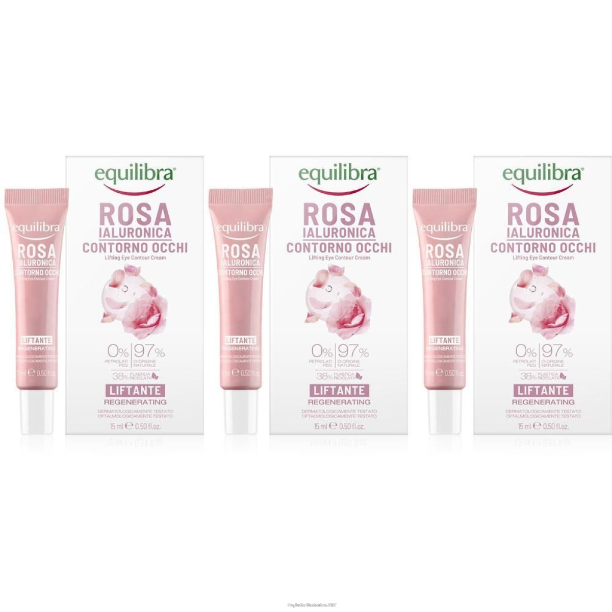 Acquista Online equilibra® rosa ialuronica contorno occhi liftante 3x15 ml e Cerca l'offerta più bassa