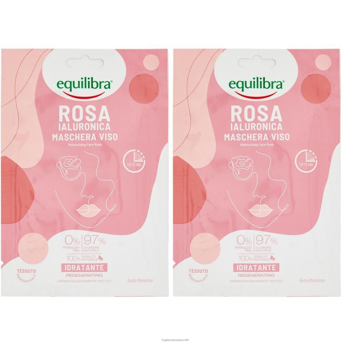 Acquista Online equilibra rosa ialuronica maschera viso 2x1 st e Cerca l'offerta più bassa