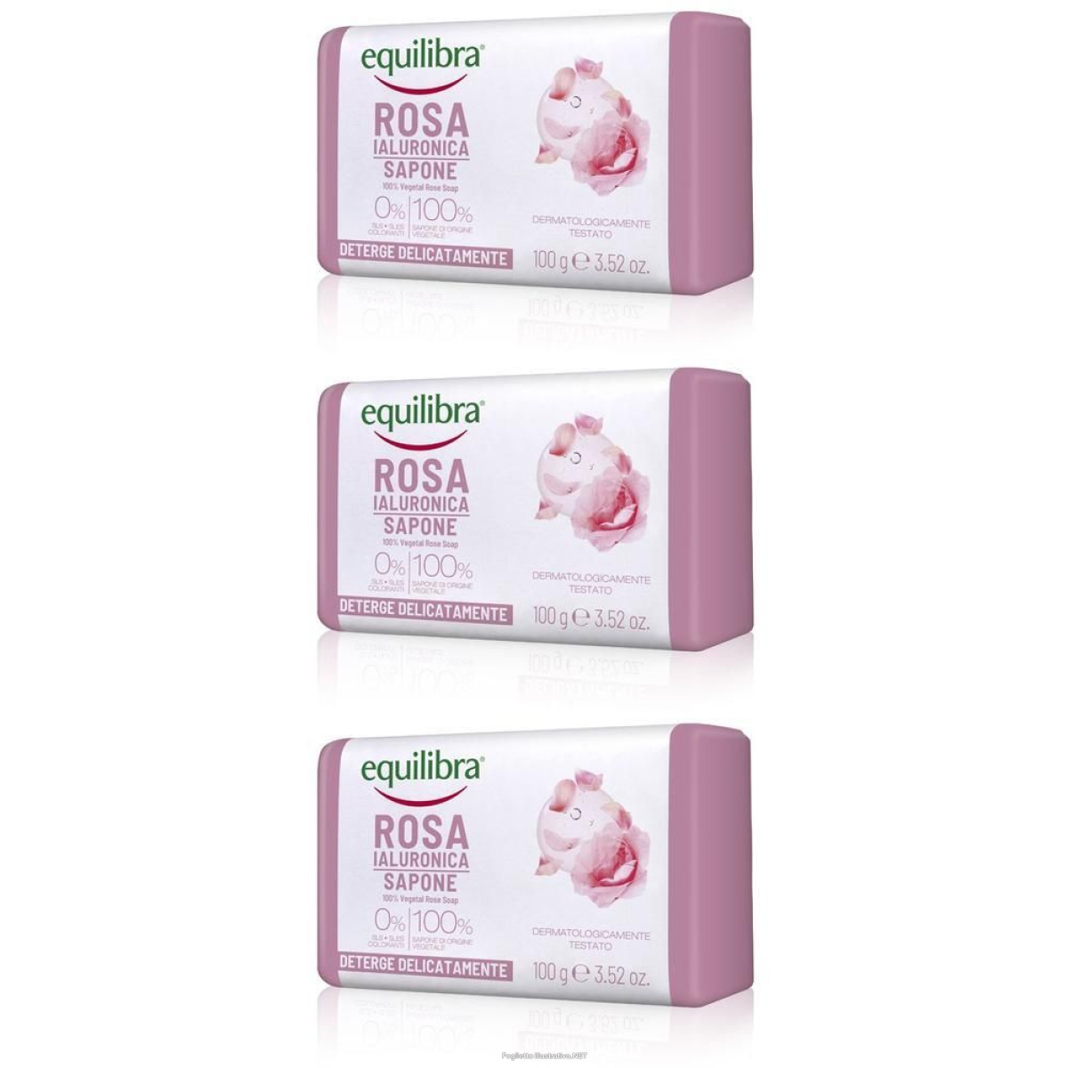 Acquista Online equilibra rosa ialuronica sapone 100% vegetale 100 g e Cerca l'offerta più bassa