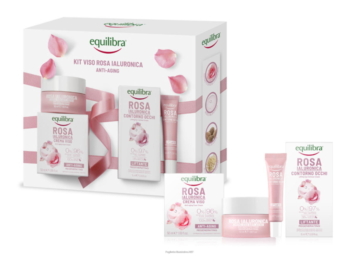 Acquista Online equilibra viso kit rosa ialuronica anti aging 1 rosa ialuronica crema viso anti aging 50 ml + 1 rosa ialuronica contorno occhi liftante 15 ml e Cerca l'offerta più bassa