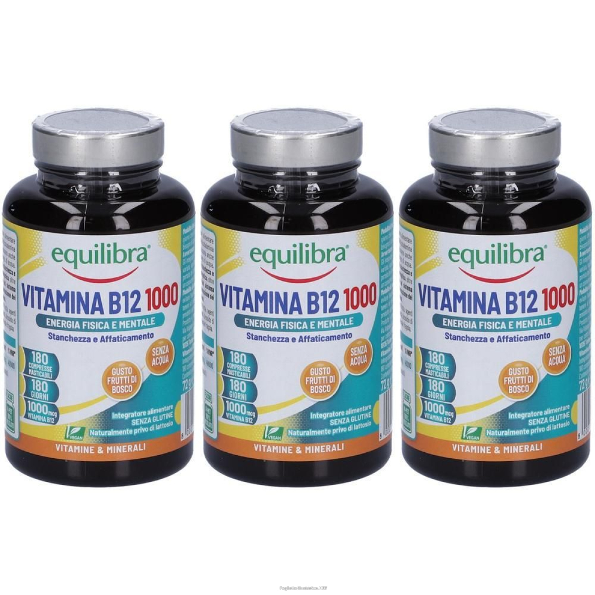 Acquista Online equilibra vitamina b12 1000 3x72 g compresse masticabili e Cerca l'offerta più bassa