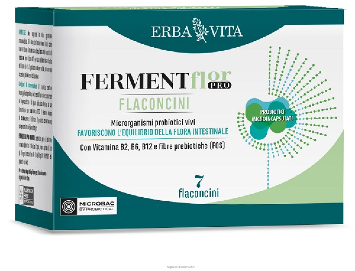Acquista Online erba vita ferment flor pro adulti integratore benessere intestinale, 7 flaconcini e Cerca l'offerta più bassa