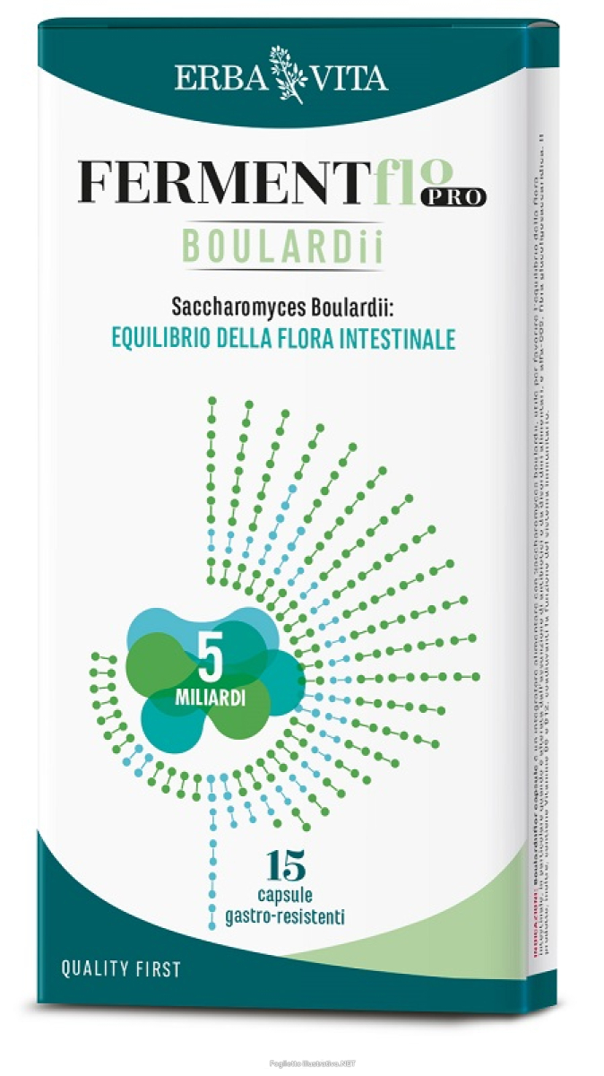 Acquista Online erba vita fermentflor pro - boulardii integratore equilibrio della flora intestinale, 15 capsule gastro-resistenti e Cerca l'offerta più bassa