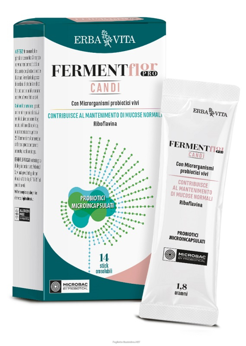 Acquista Online erba vita fermentflor pro - candi integratore con microrganismi probiotici vivi e vitamina b2 benessere intestinale e delle mucose, 14 stick orosolubili e Cerca l'offerta più bassa