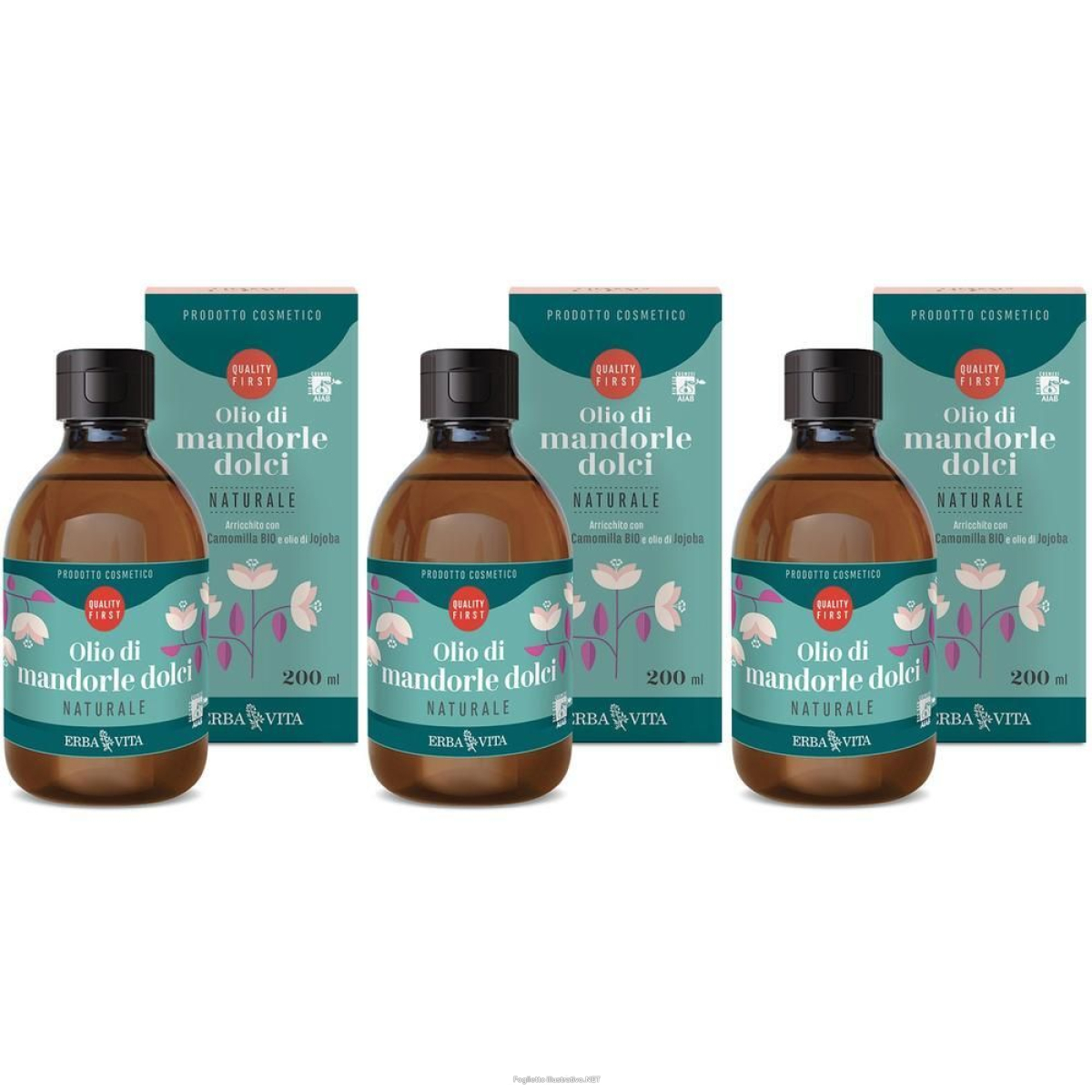Acquista Online erba vita olio di mandorle dolci per la pelle 3x200 ml soluzione e Cerca l'offerta più bassa