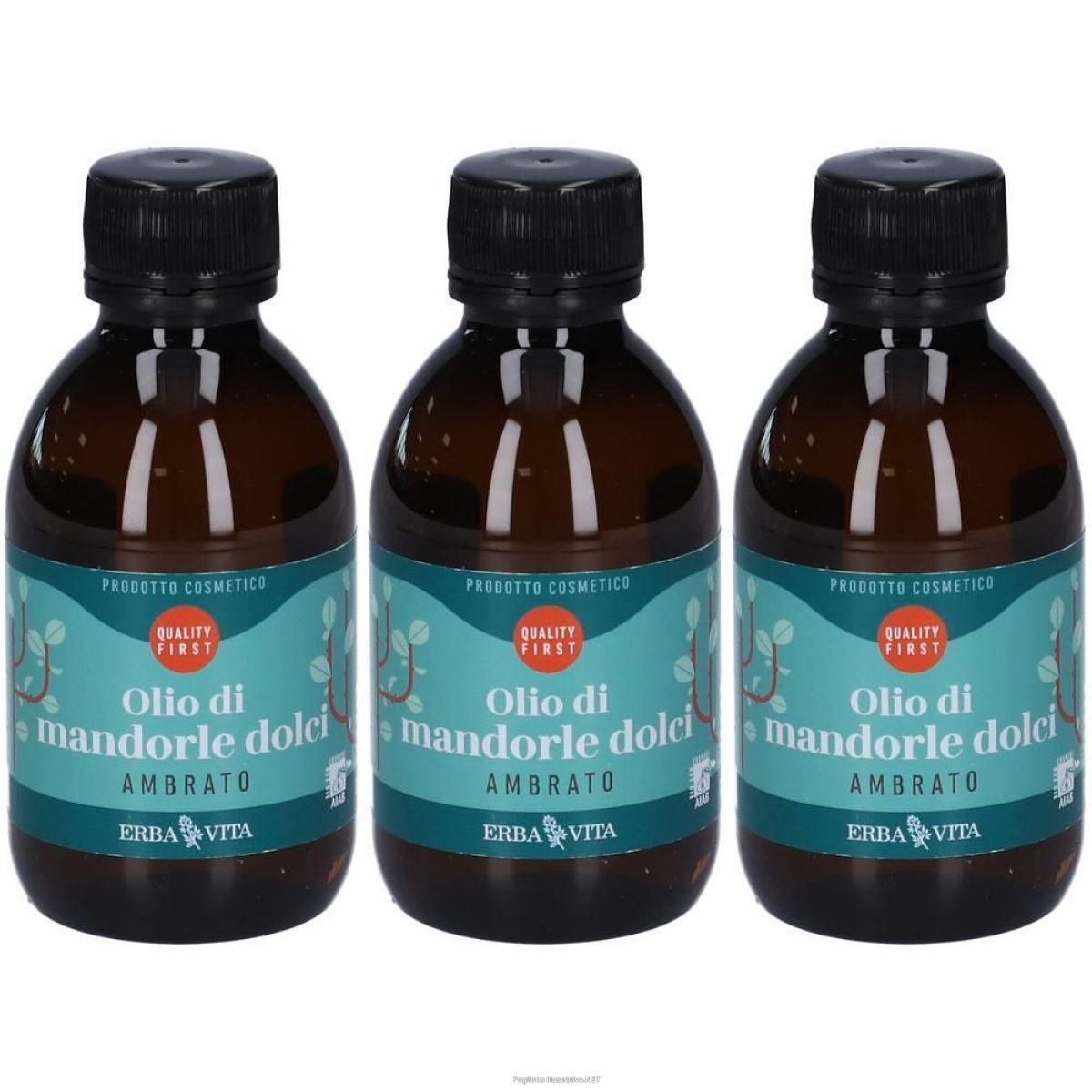 Acquista Online erba vita olio di mandorle dolci profumato ambrato 3x200 ml e Cerca l'offerta più bassa