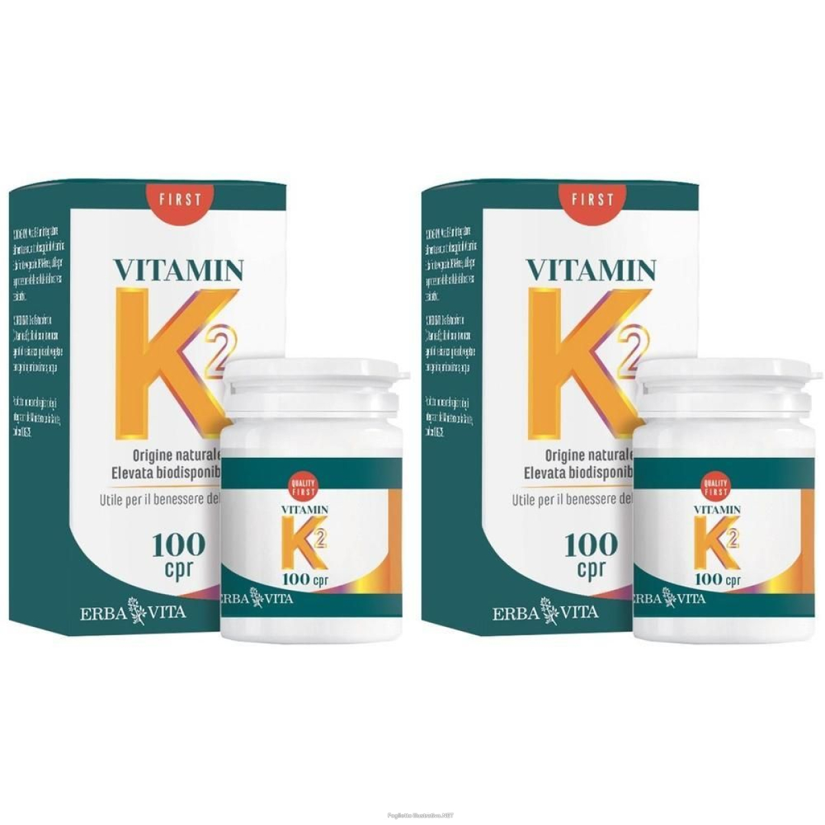 Acquista Online erba vita vitamin k2 compresse 2x20 g e Cerca l'offerta più bassa