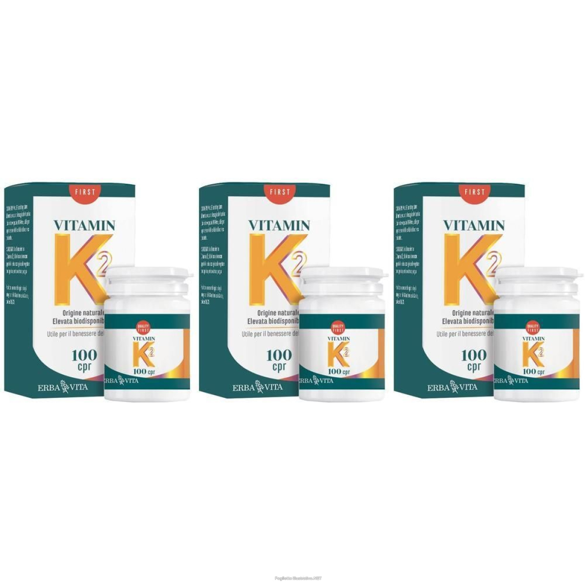 Acquista Online erba vita vitamin k2 compresse 3x20 g e Cerca l'offerta più bassa