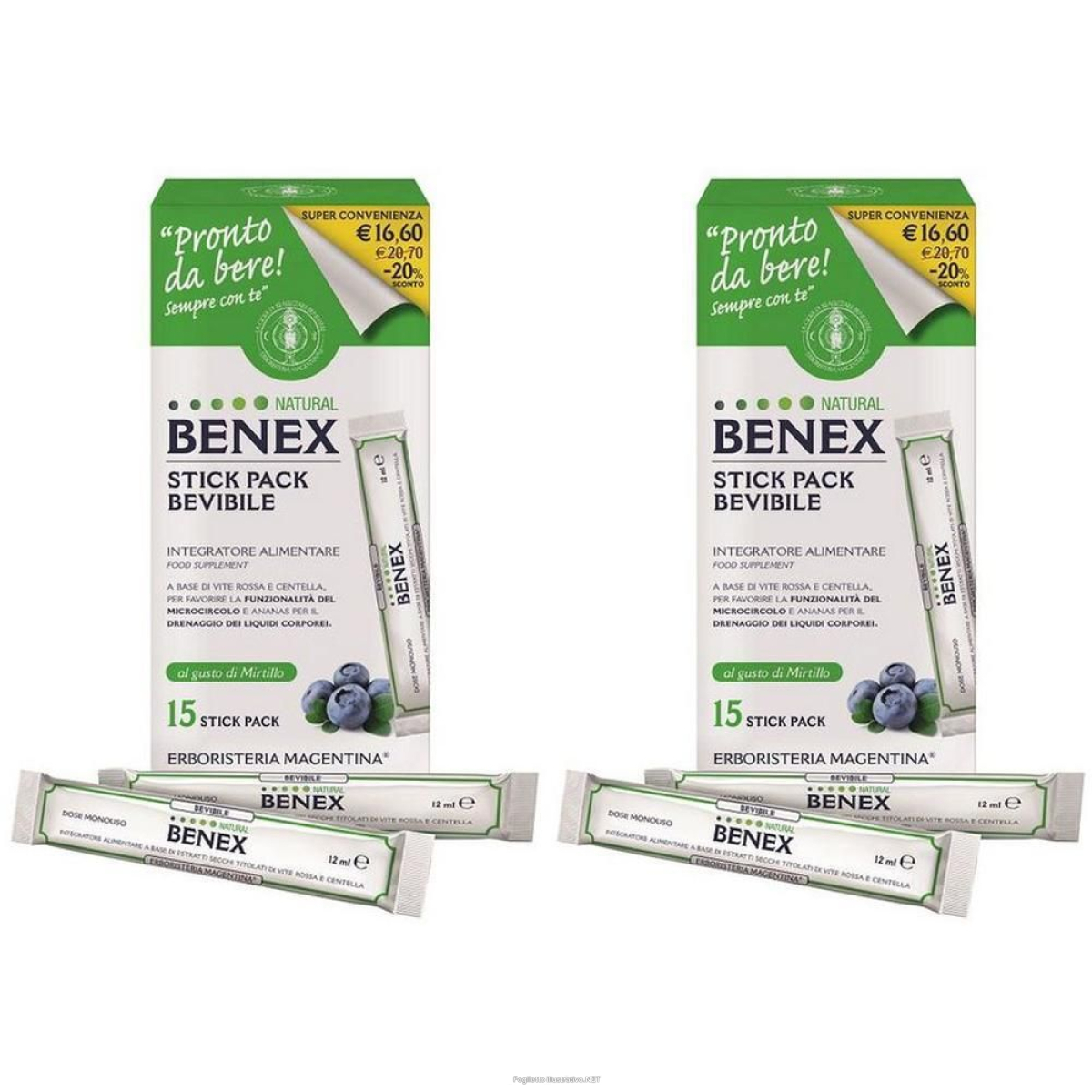 Acquista Online erboristeria magentina benex stick pack bevibile 2x180 ml soluzione or e Cerca l'offerta più bassa
