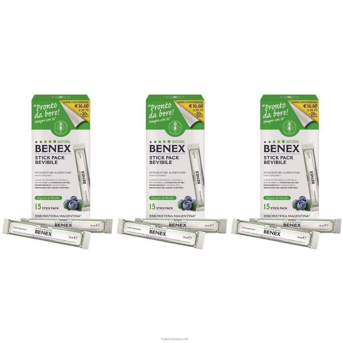 Acquista Online erboristeria magentina benex stick pack bevibile 3x180 ml soluzione or e Cerca l'offerta più bassa