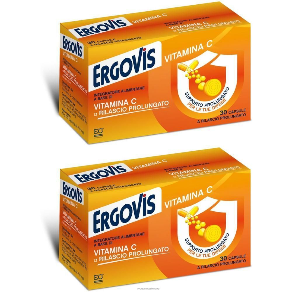 Acquista Online ergovis vitamina c formulazione a rilascio prolungato capsule 2x20 g e Cerca l'offerta più bassa