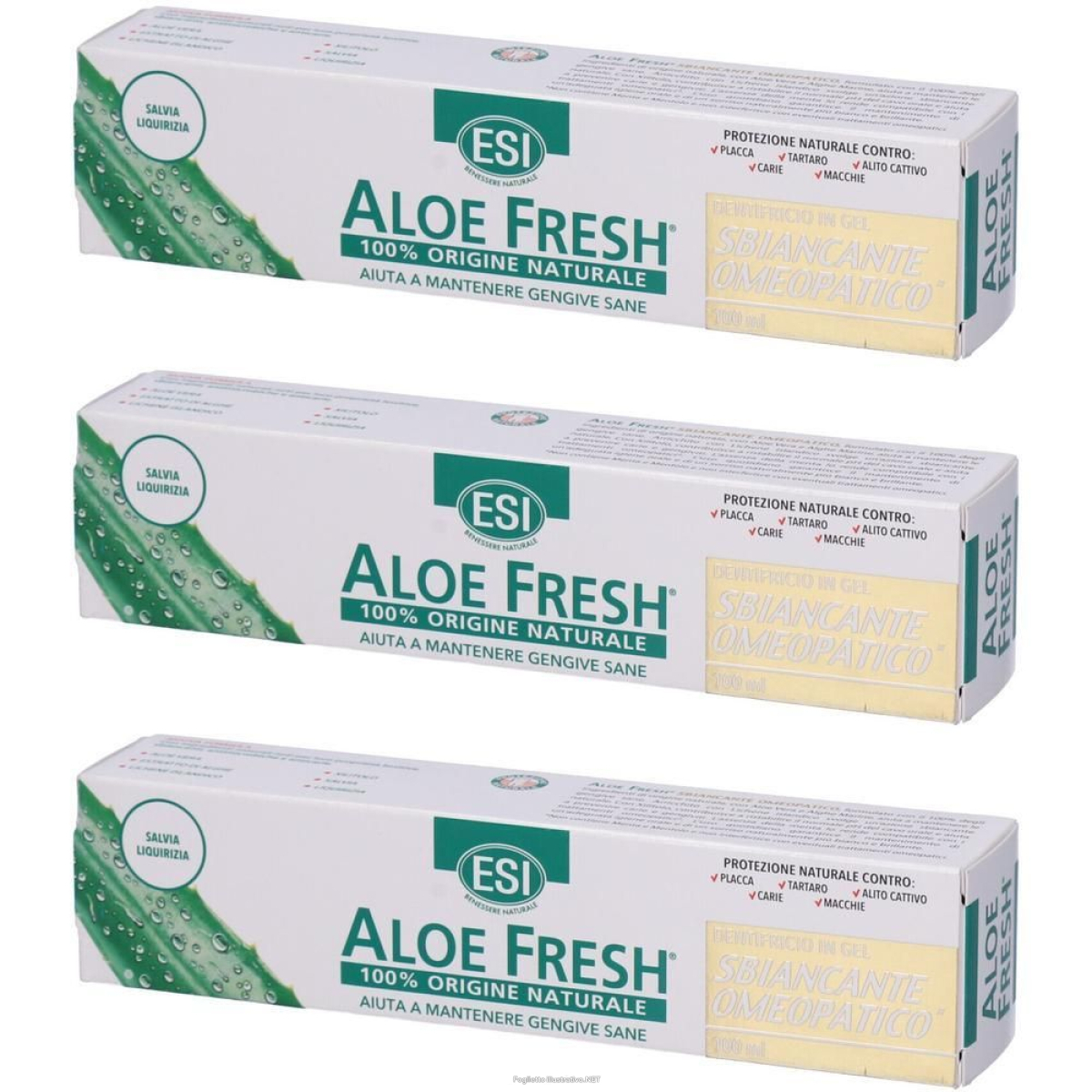 Acquista Online esi aloe fresh sbiancante 100 ml 3x100 ml e Cerca l'offerta più bassa