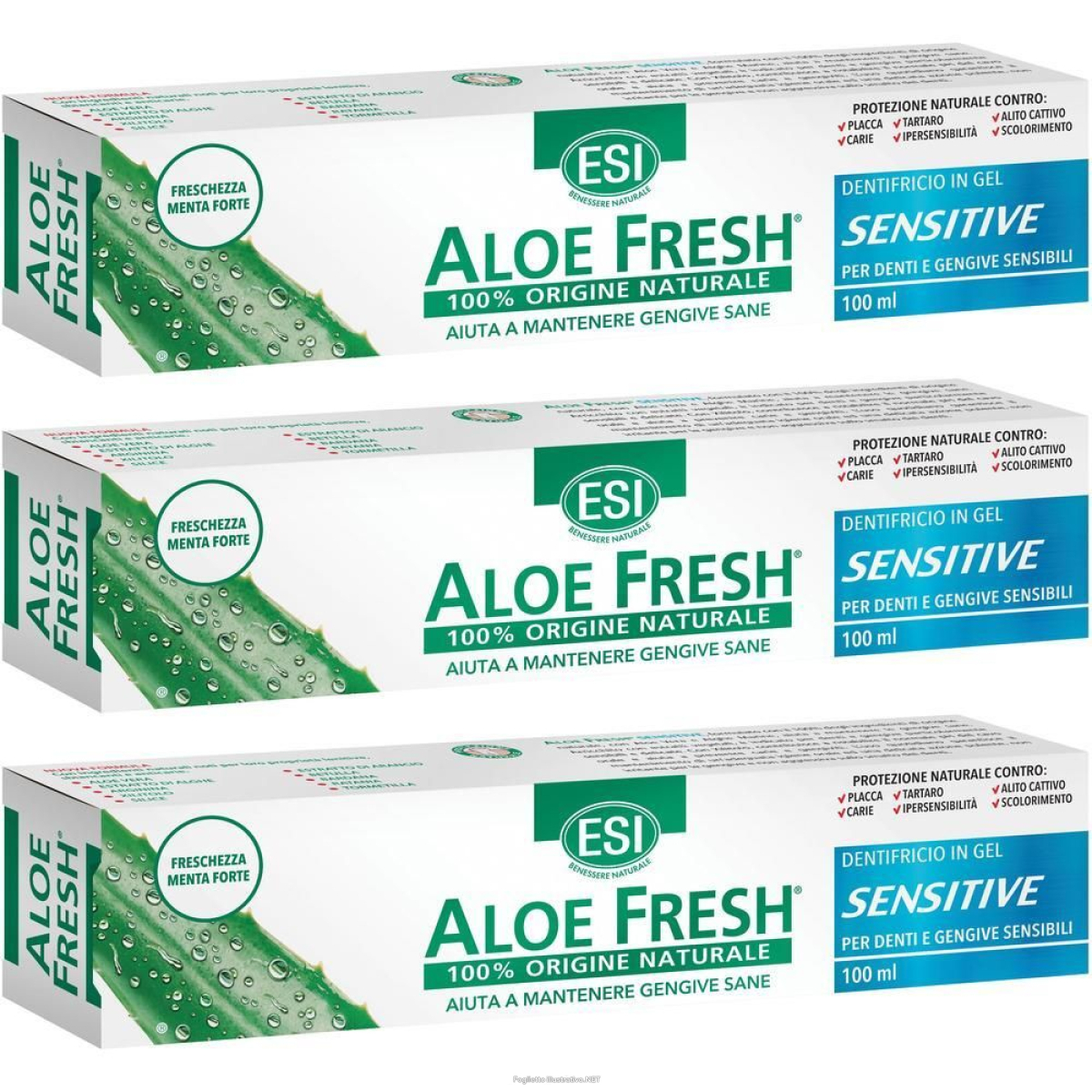 Acquista Online esi aloe fresh sensitive 3x100 ml dentifricio e Cerca l'offerta più bassa